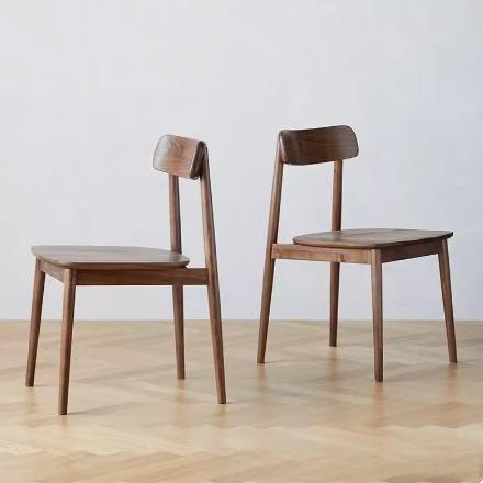 Simple dining chair with solid