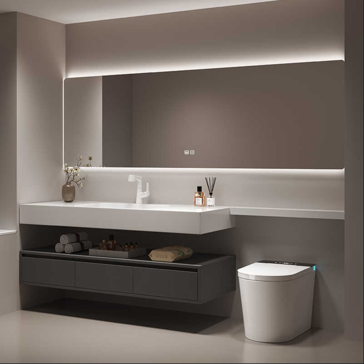 Modern minimalist slate bathro